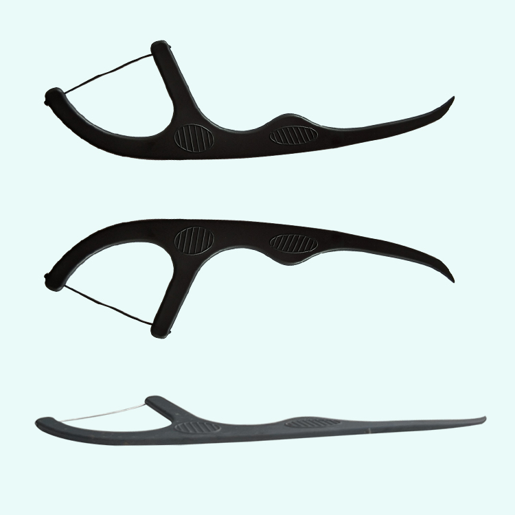 02 charcoal dental floss picks