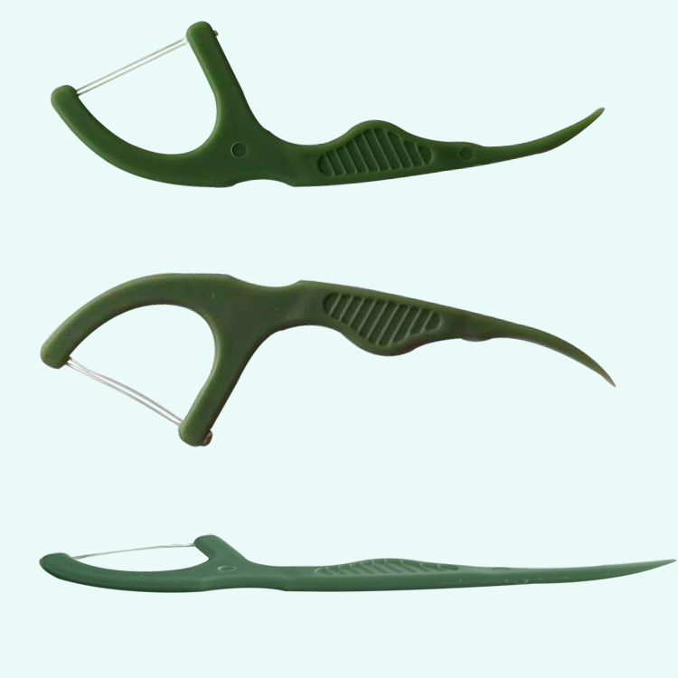 green dental floss picks