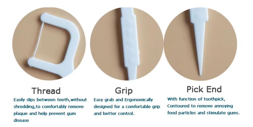 details of 800D dental floss pick