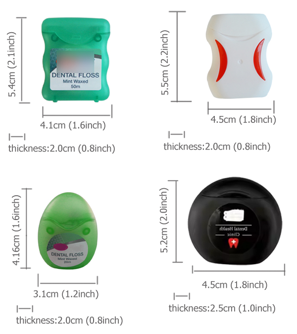 dental floss box sizes