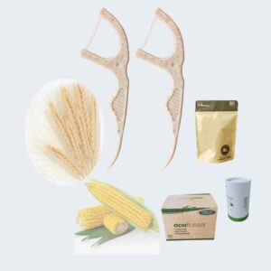 Double Threads Biodegradable ECO Dental Floss Picks
