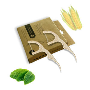 Biodegradable Double Threads Dental Floss Picks
