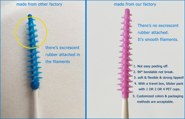 non excrescent rubber filaments