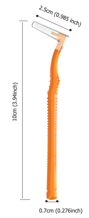 measurements of long handle interdental brush