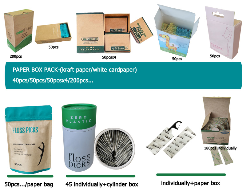packaging style of biodegradable dental floss picks