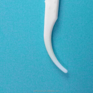 plastic dental floss pick with toothpick ended