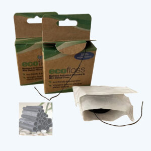 eco package bamboo charcoal dental floss